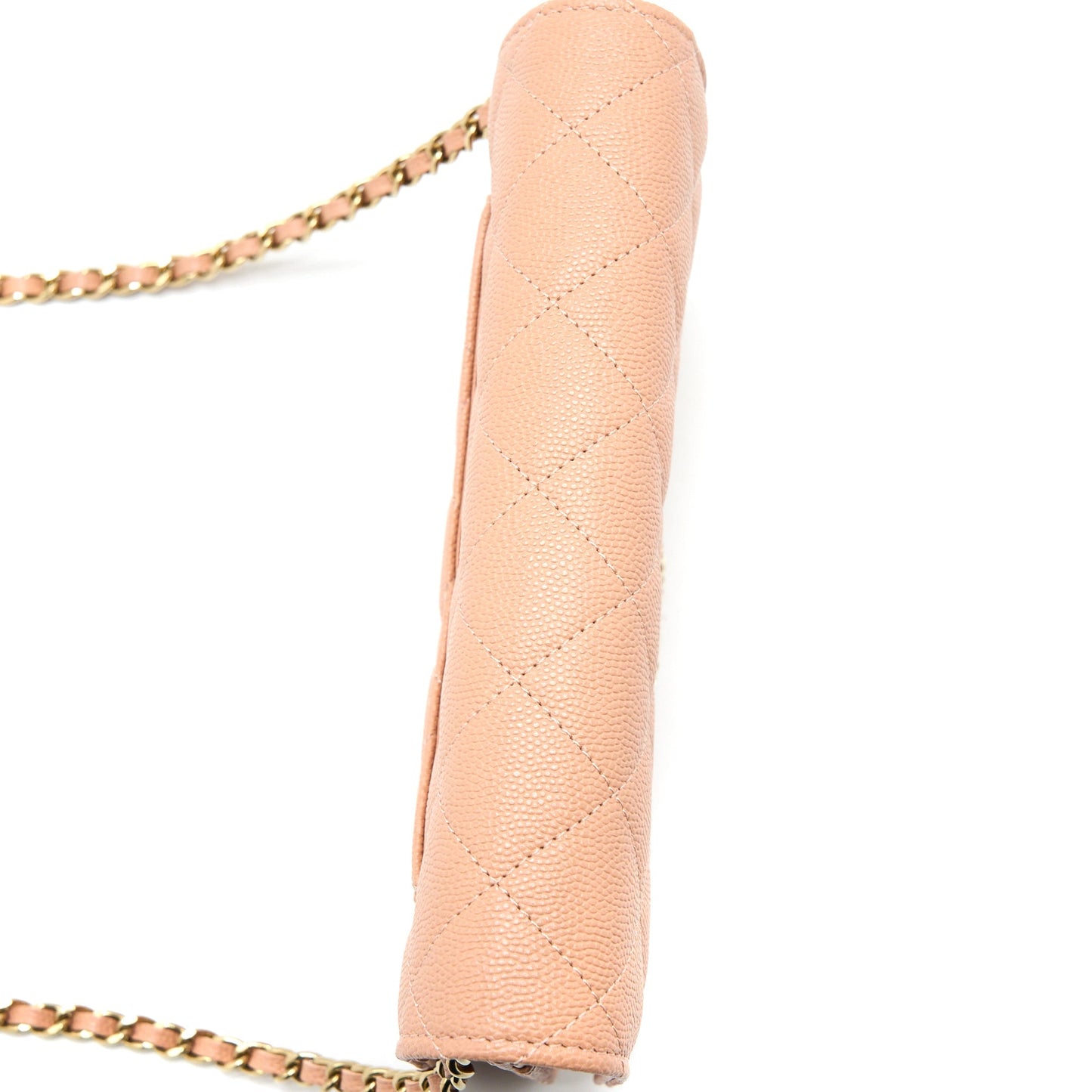 Chanel Giant CC Logo Wallet On Chain Caviar Dark Pink L (Microchip)