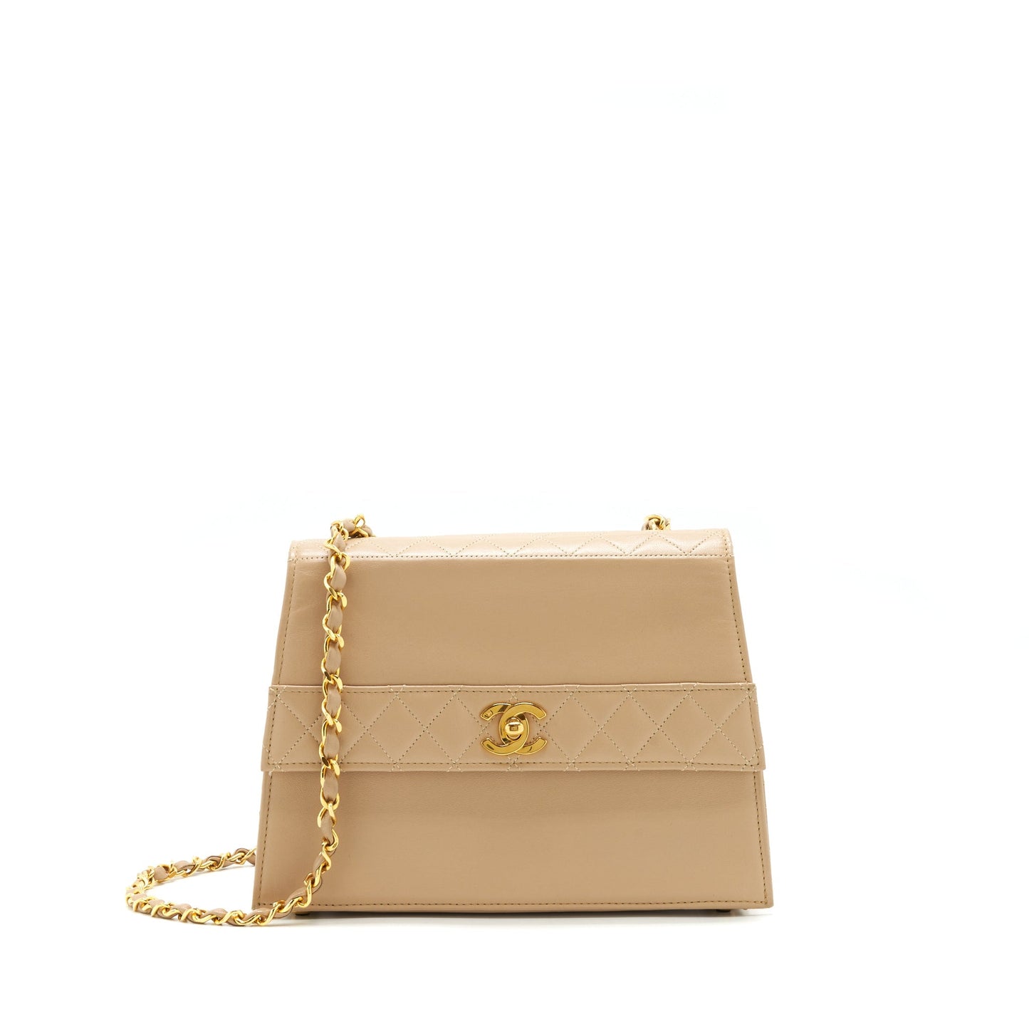 Chanel  Single Flap Bag Cross body Lambskin Beige