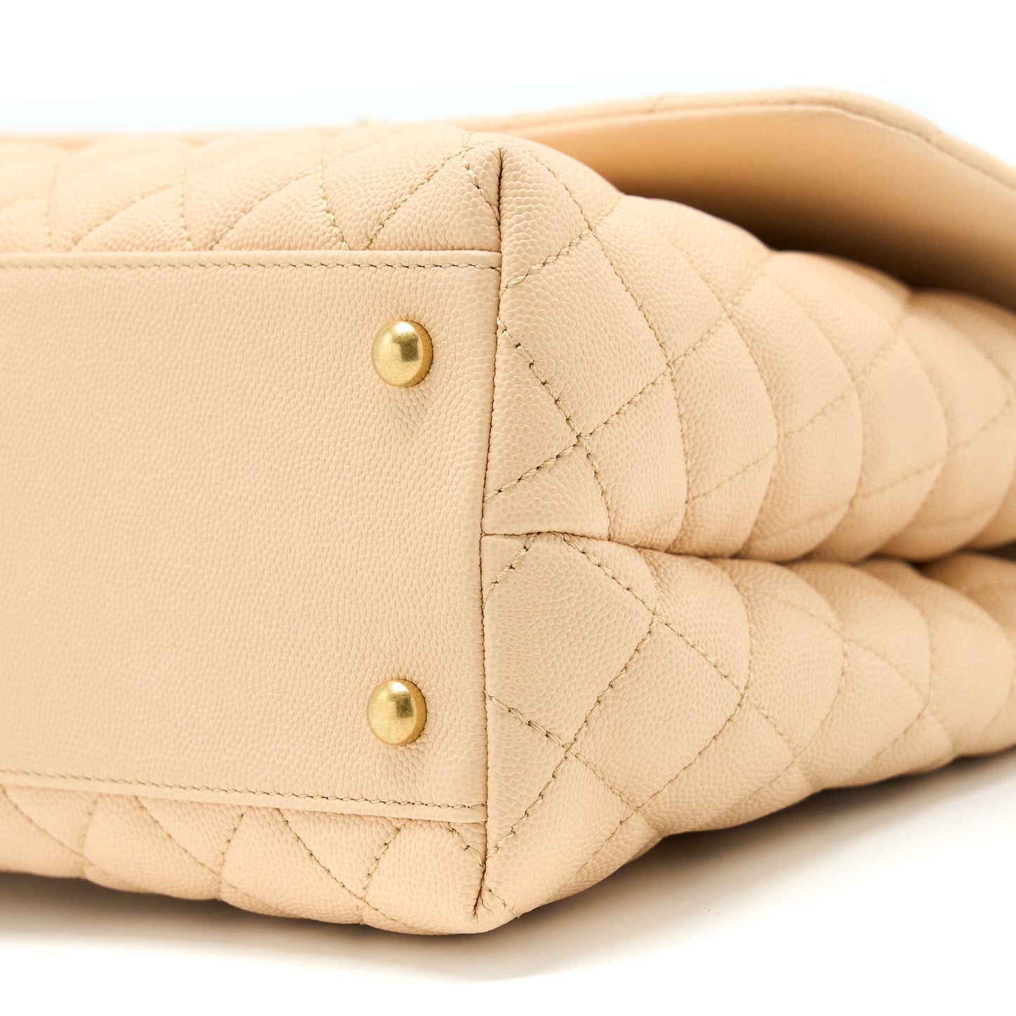 Chanel Coco Top Handle Flap Bag Caviar Beige