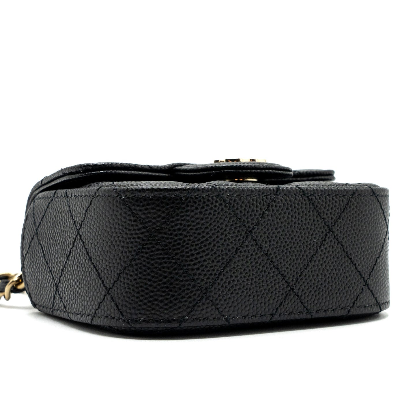 Chanel Mini Clutch With Chain Caviar Black L (microchip)