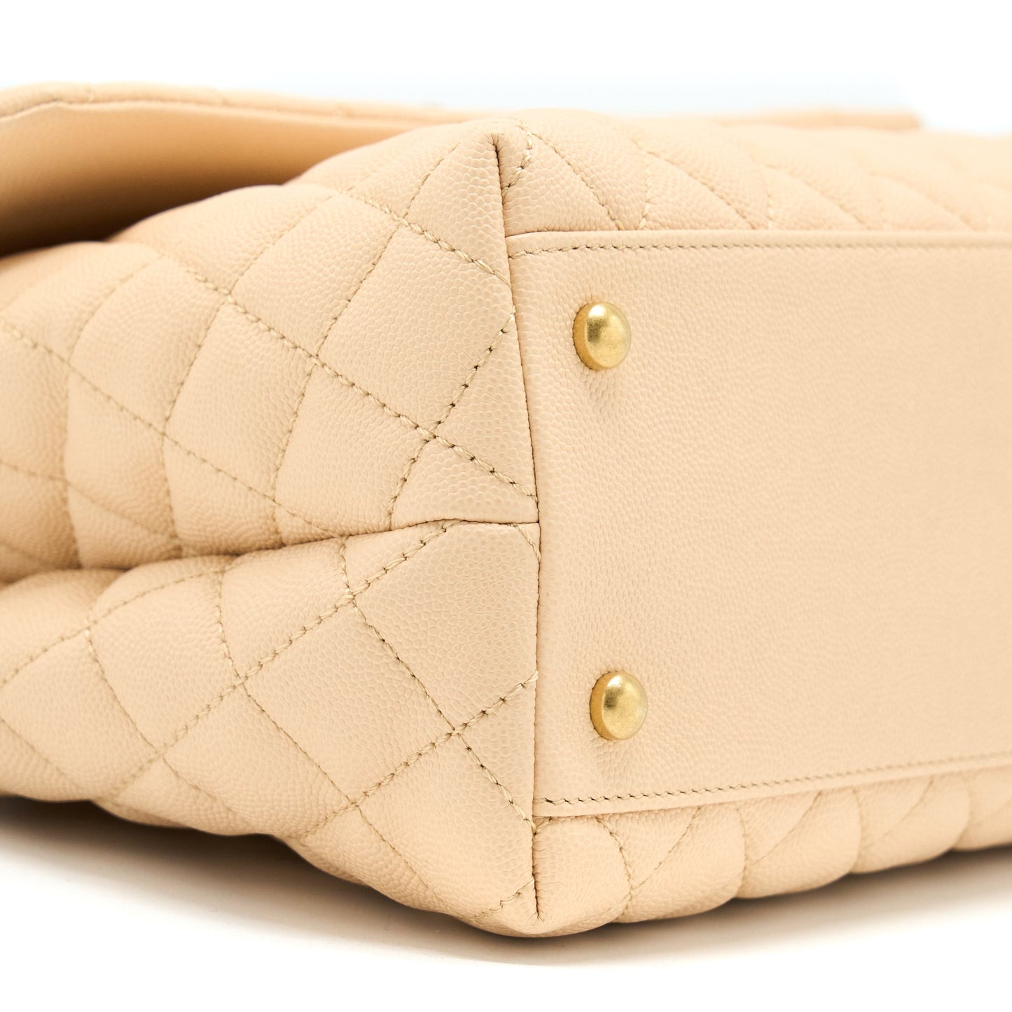 Chanel Coco Top Handle Flap Bag Caviar Beige