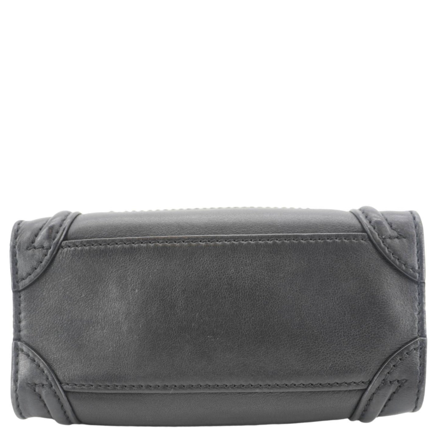 CELINE Luggage Calfskin Leather Tote Shoulder Bag Black