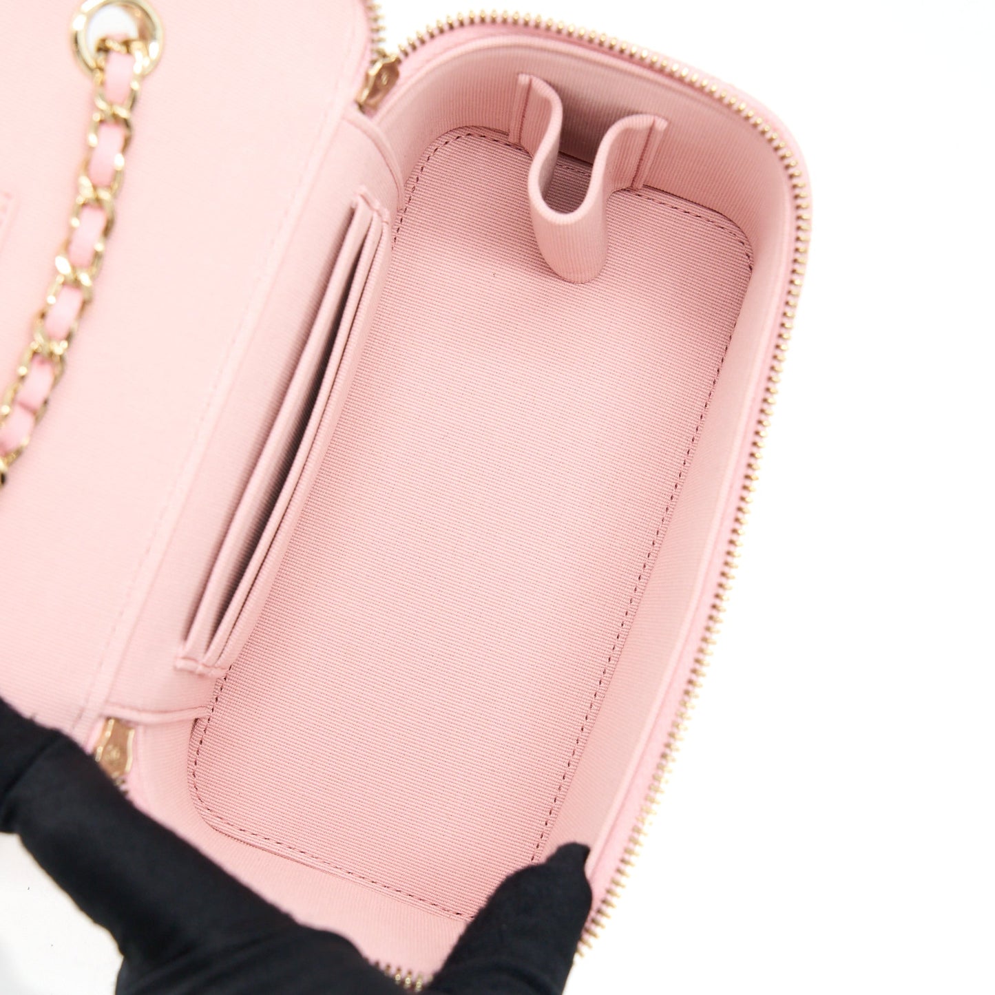 Chanel 22C Long Vanity With Chain Caviar Pink L