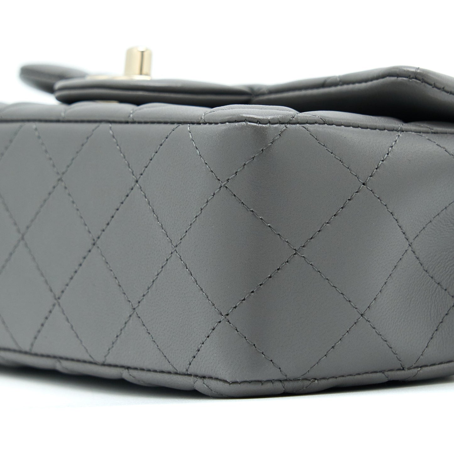 Chanel 22A Mini Rectangular Flap Bag Lambskin Grey L
