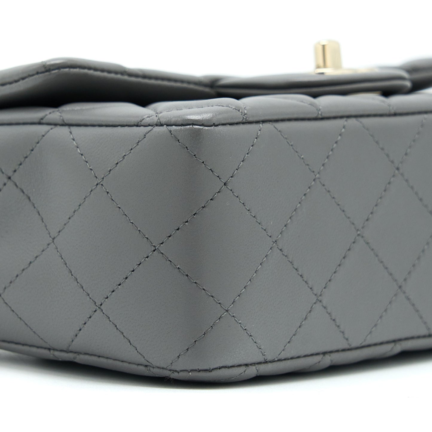 Chanel 22A Mini Rectangular Flap Bag Lambskin Grey L