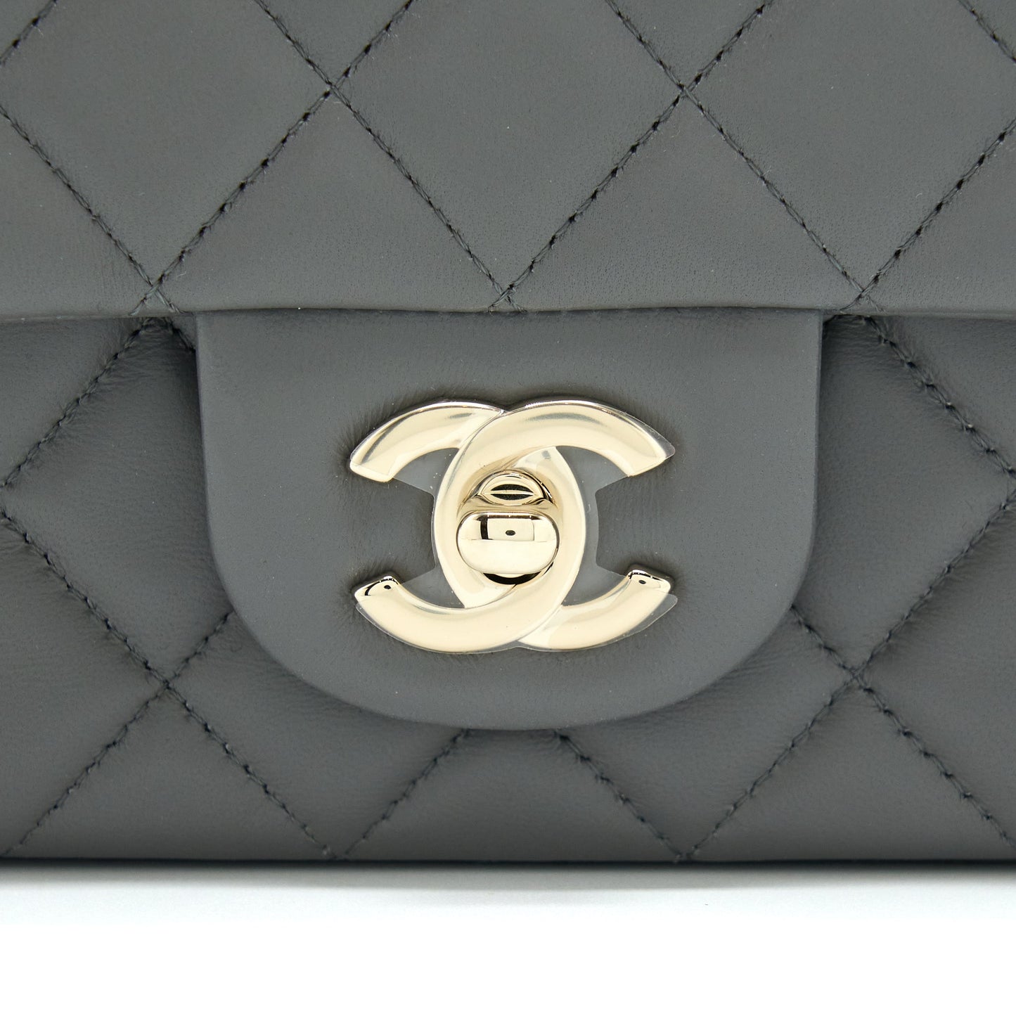 Chanel 22A Mini Rectangular Flap Bag Lambskin Grey L