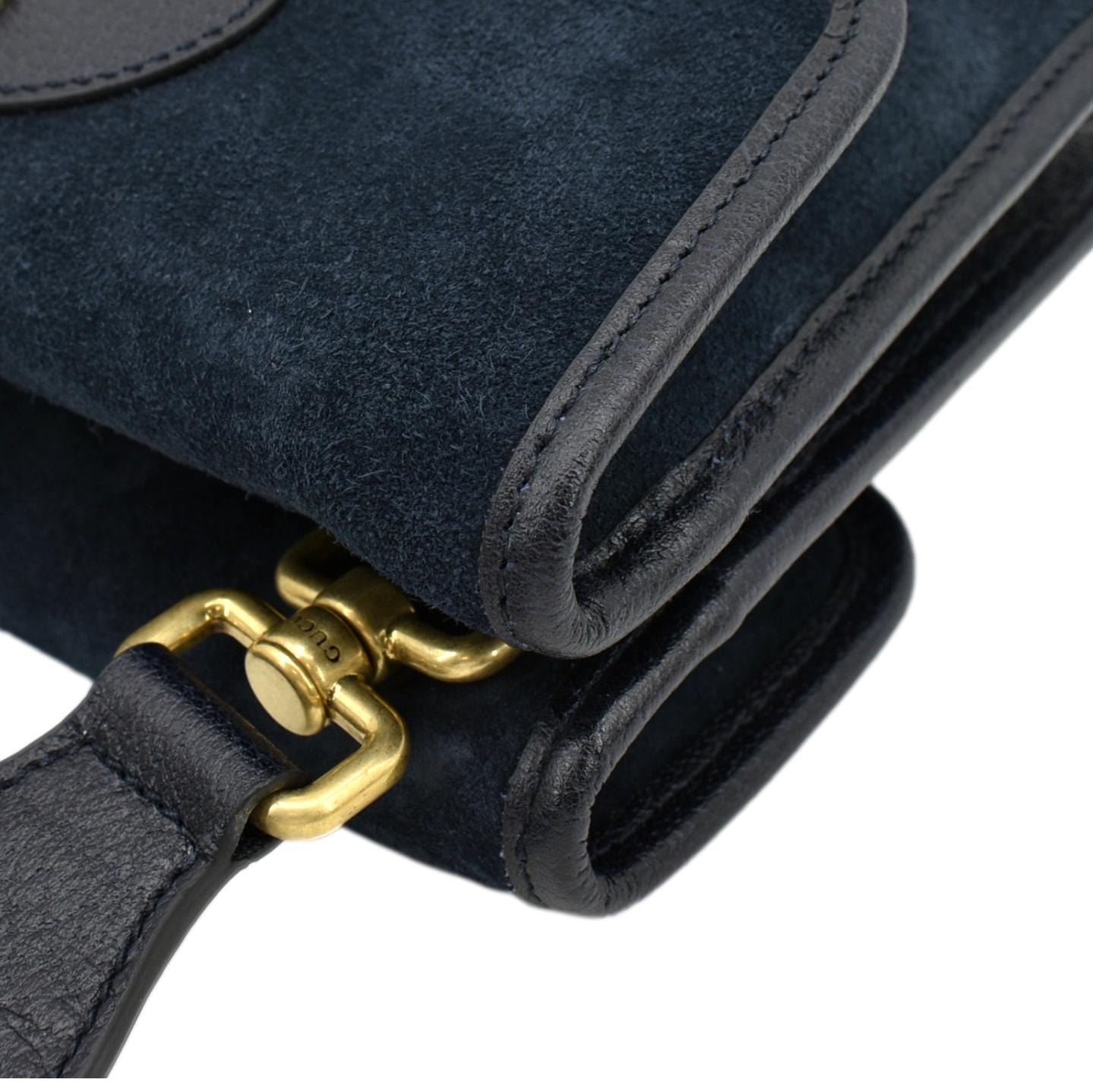 GUCCI Neo   Suede Crossbody Bag Blue 501050
