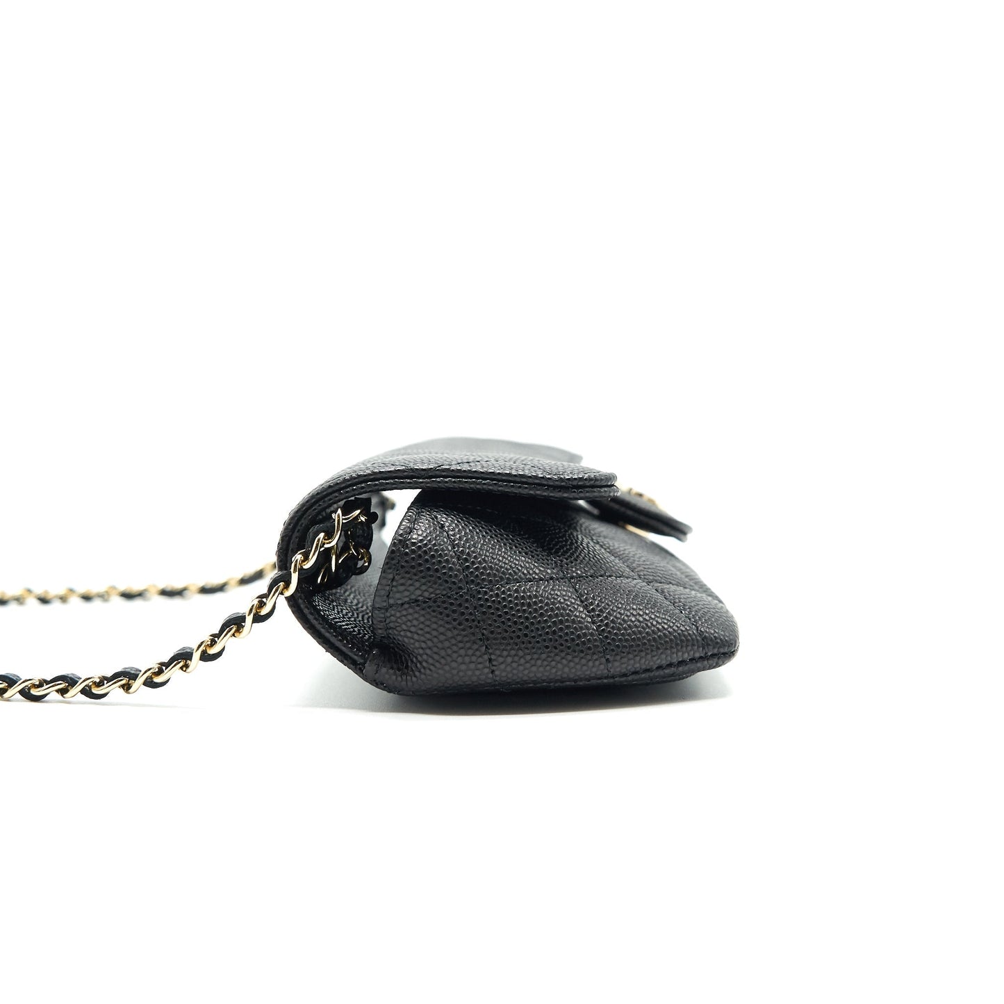 Chanel Glasses Case With Classic Chain Black LGHW Handbag