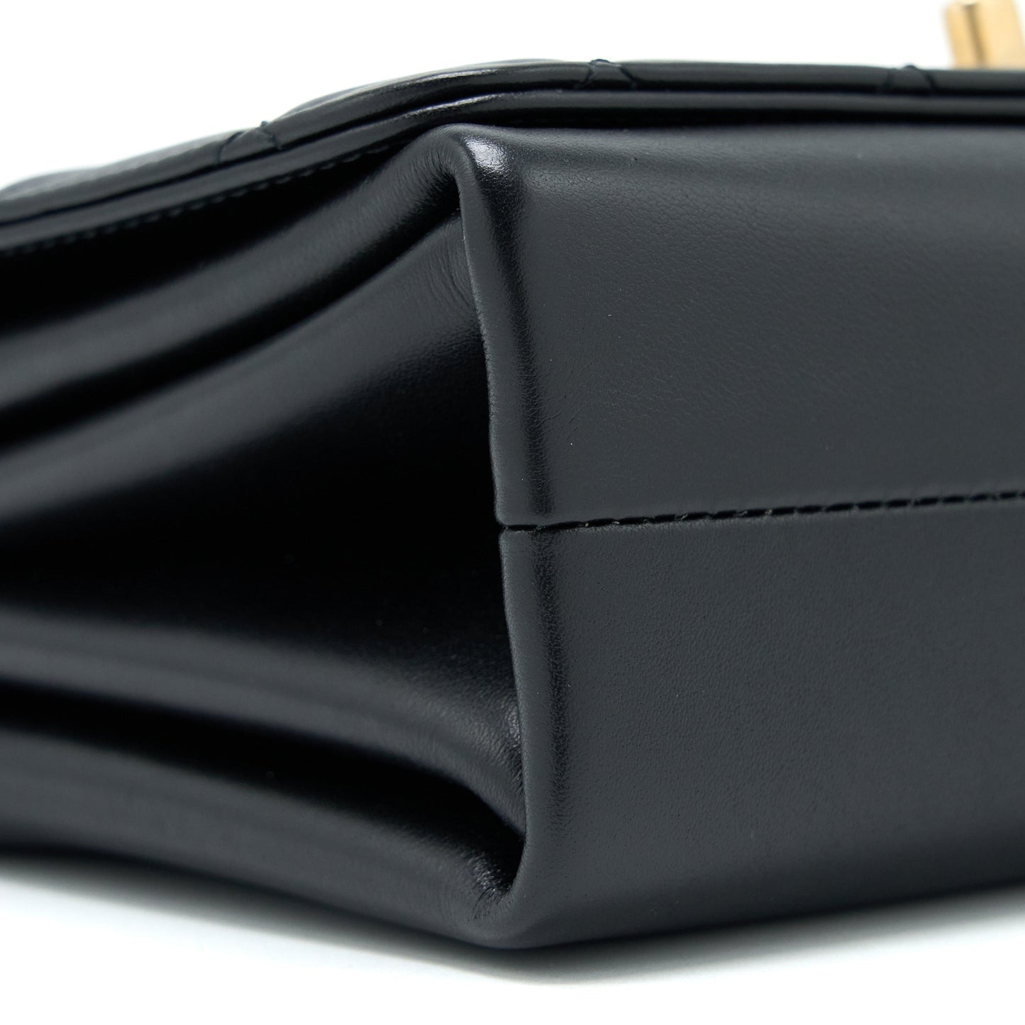 Chanel Seasonal Flap Bag Giant Chain Handle with Pearl Calfskin Black Brush  (Microchip)