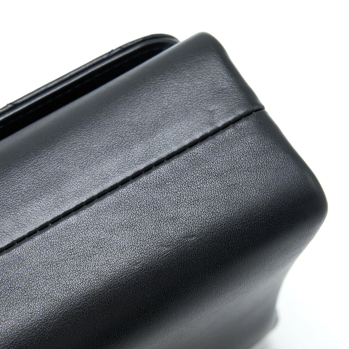 Chanel Seasonal Flap Bag Giant Chain Handle with Pearl Calfskin Black Brush  (Microchip)