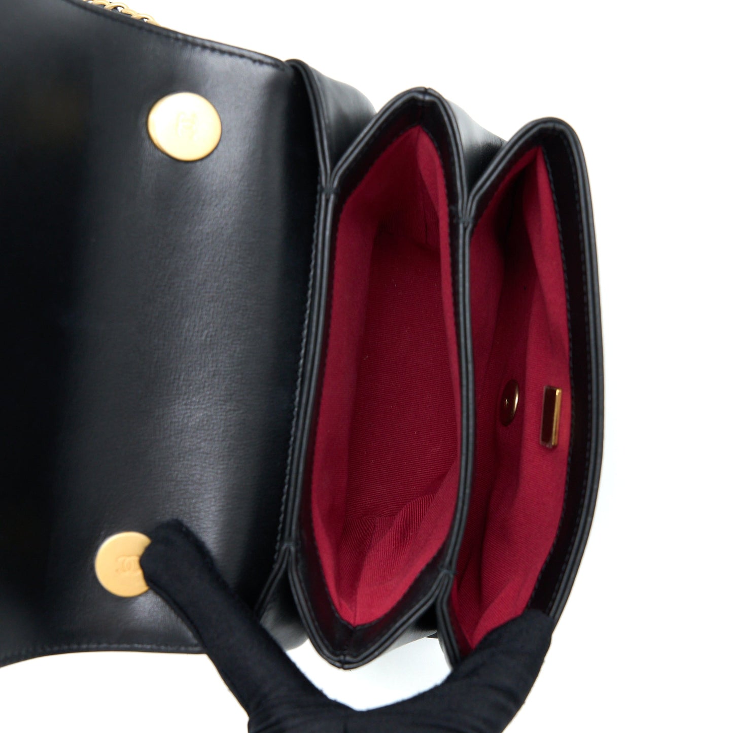 Chanel Seasonal Flap Bag Giant Chain Handle with Pearl Calfskin Black Brush  (Microchip)