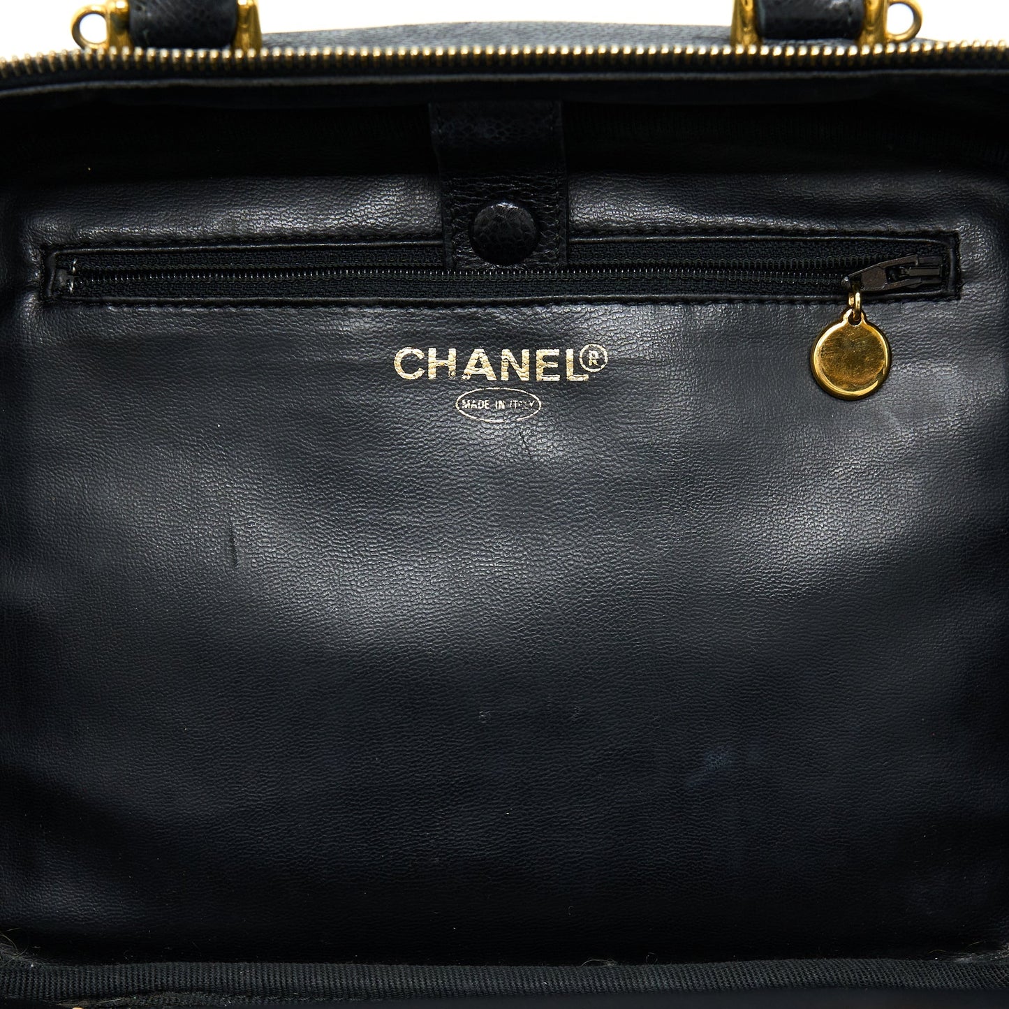 Chanel  CC Logo Vanity Caviar Black