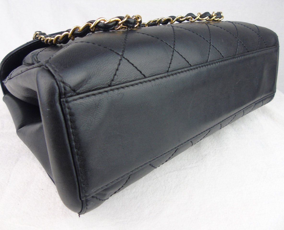 Chanel Black lambskin flap Bag   1997 'Kelly'