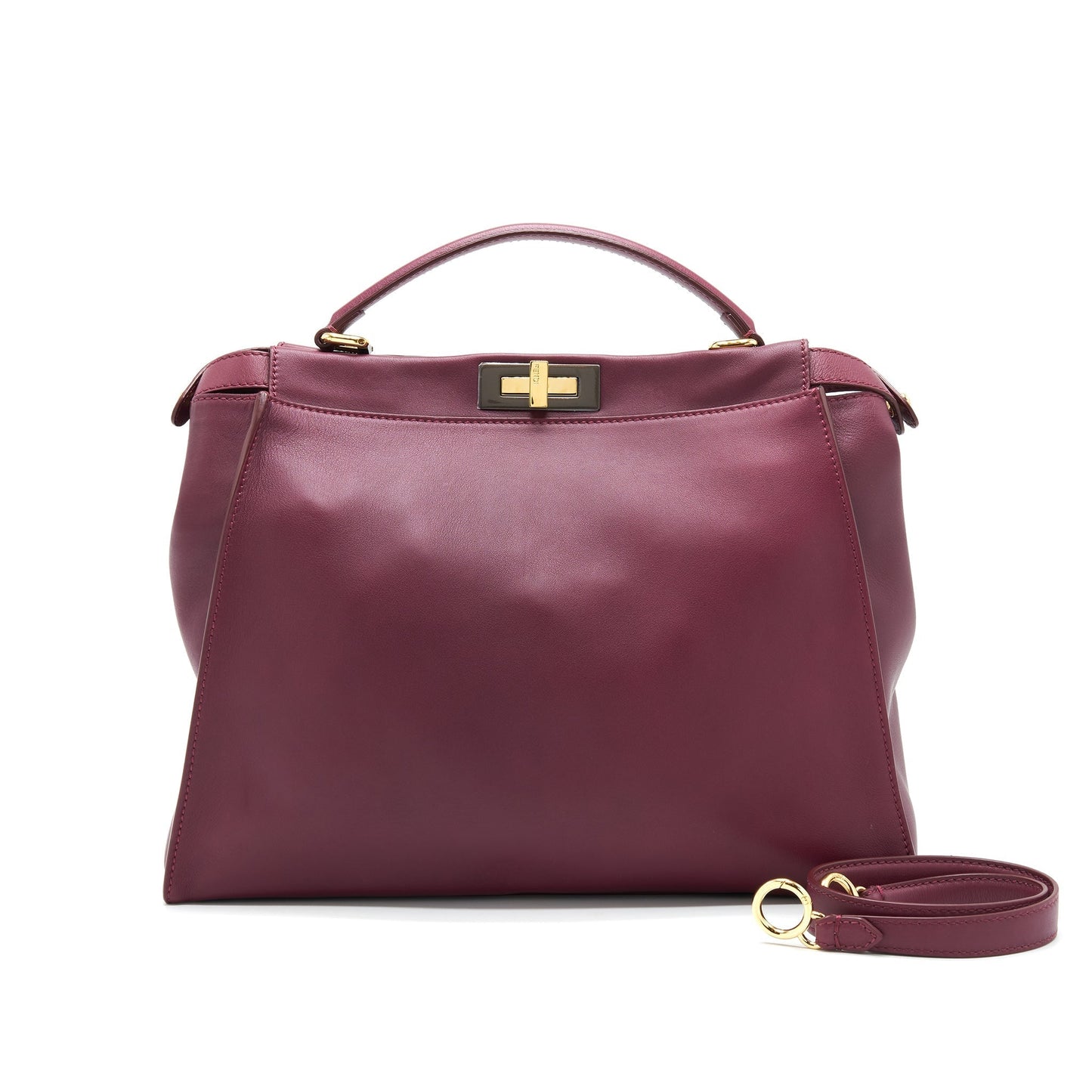 Fendi large Peekaboo Tote Purse Dark Red
