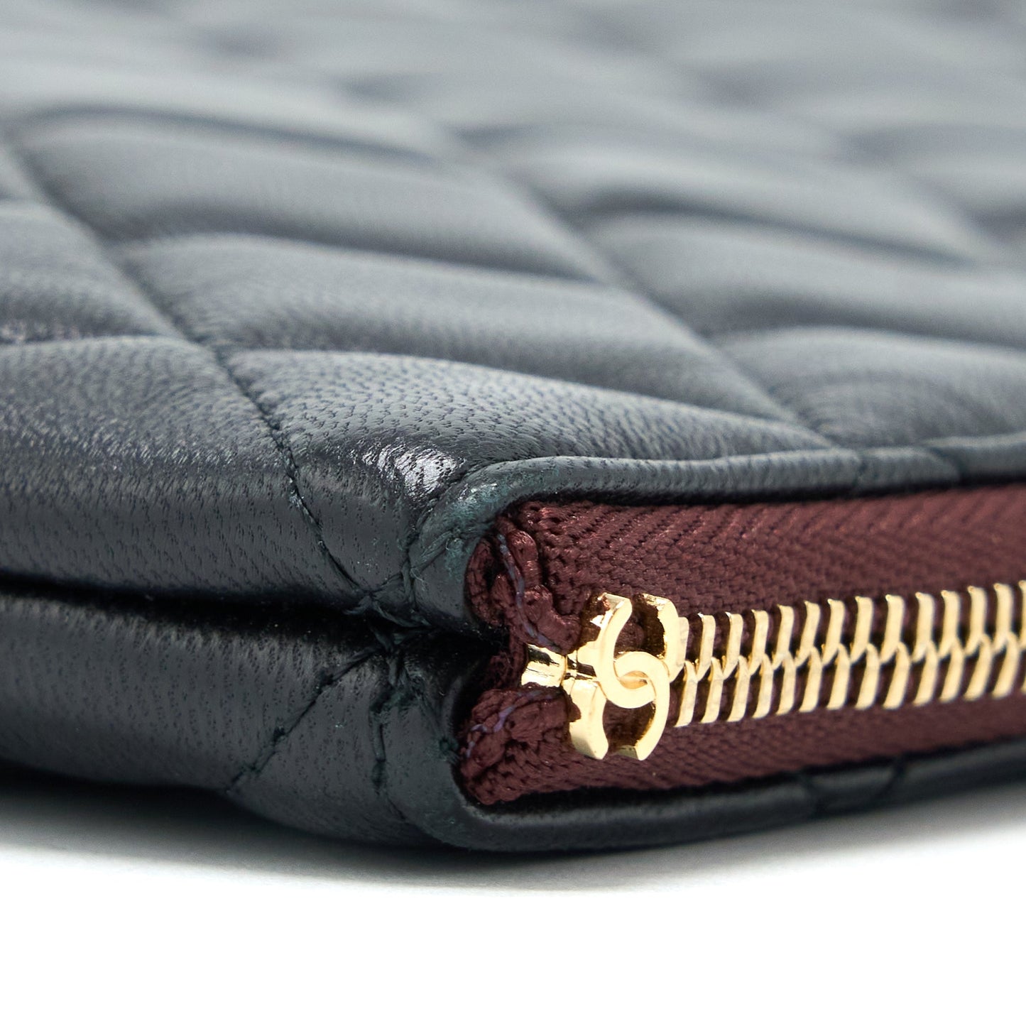 Chanel O Case Pouch Lambskin Black L
