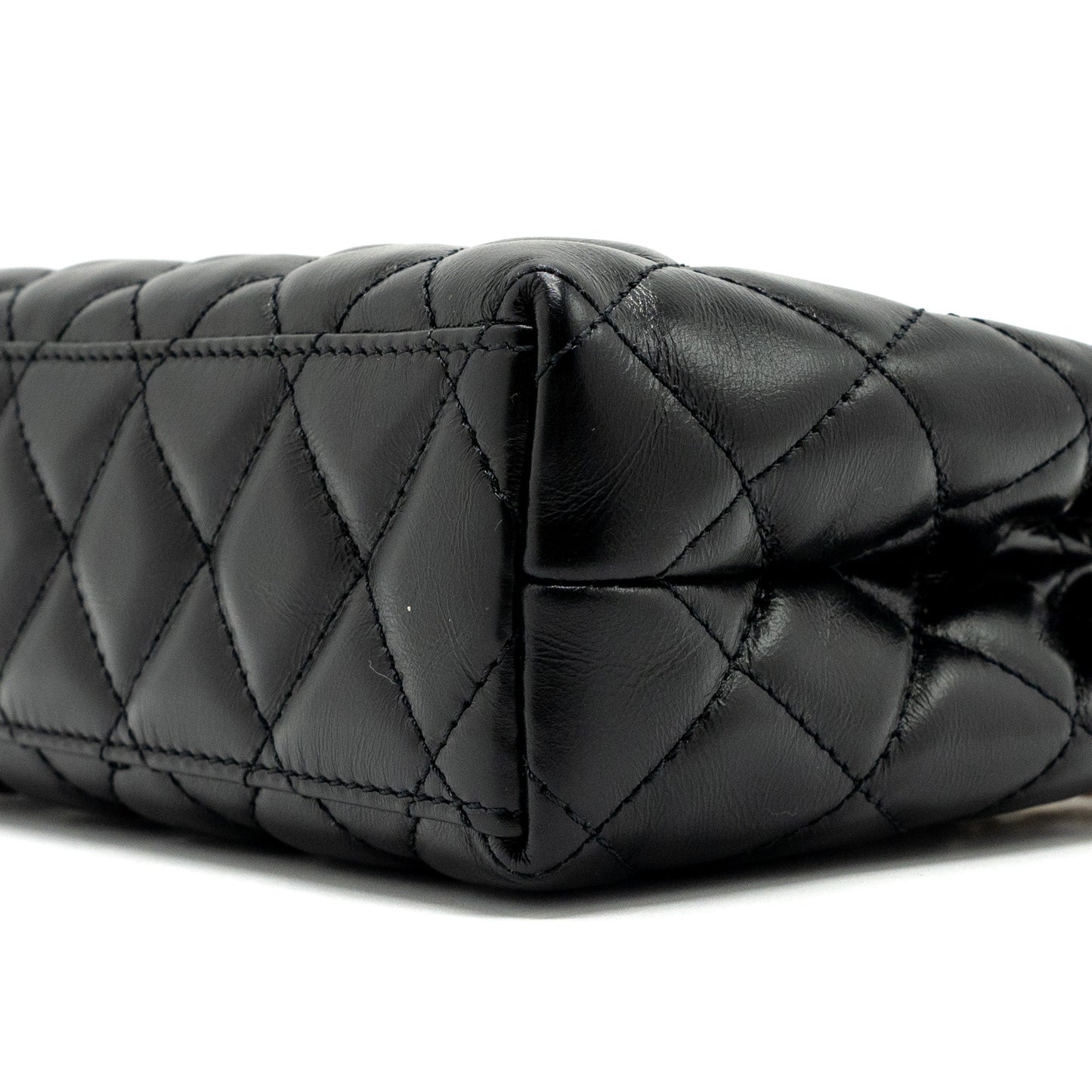 Chanel 23K mini kelly shopping tote bag Calfskin black  (microchip)