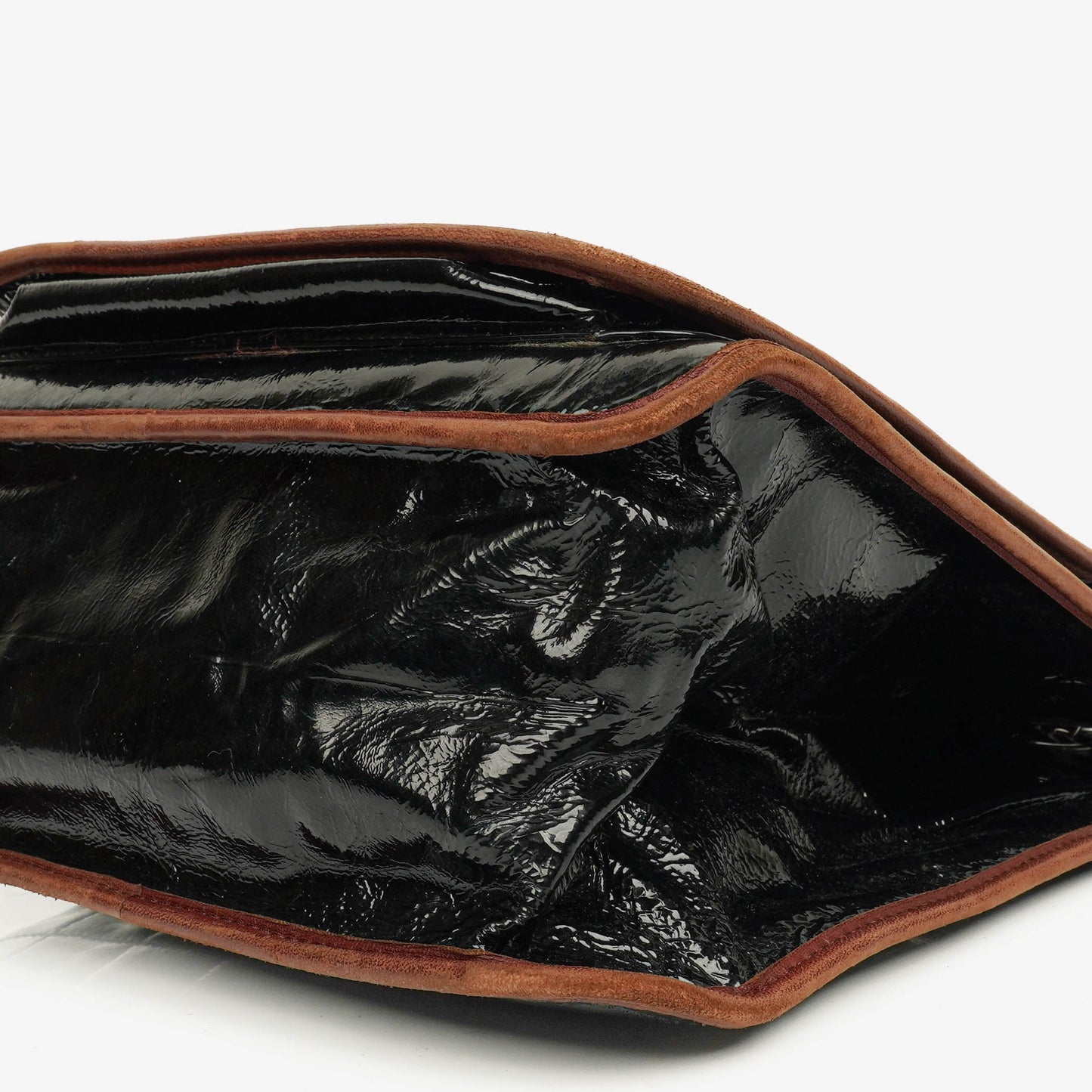 Chanel Patent Leather Chocolate Bar Quilted Tote