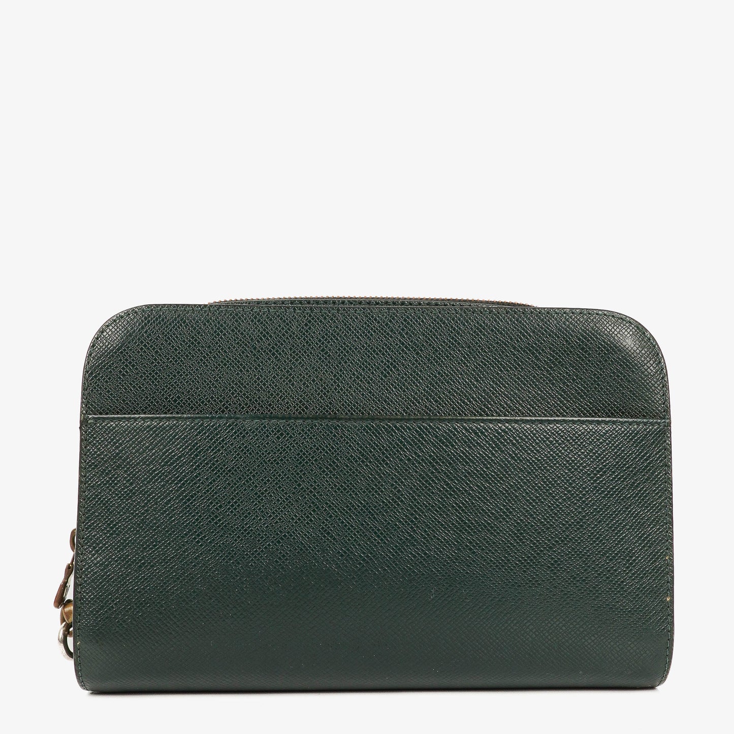 Louis Vuitton Taiga Green Leather Pochette Baikal Clutch Bag