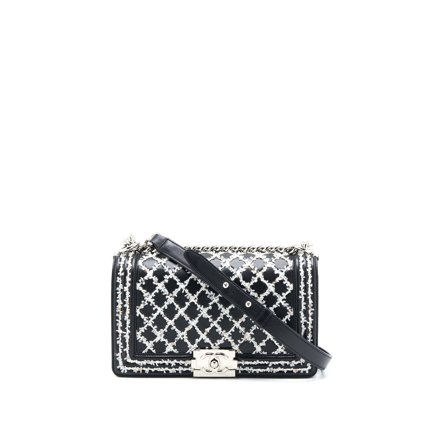 Chanel Medium Boy Bag Limited Lambskin Black/White