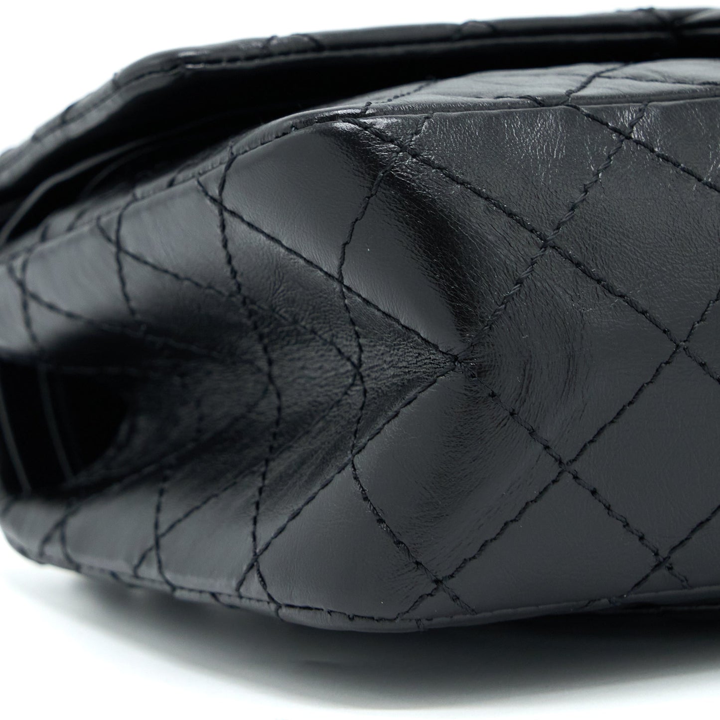 Chanel Small 2.55 Reissue Flap Bag Aged Calfskin So Black with Black Hardware (Microchip)