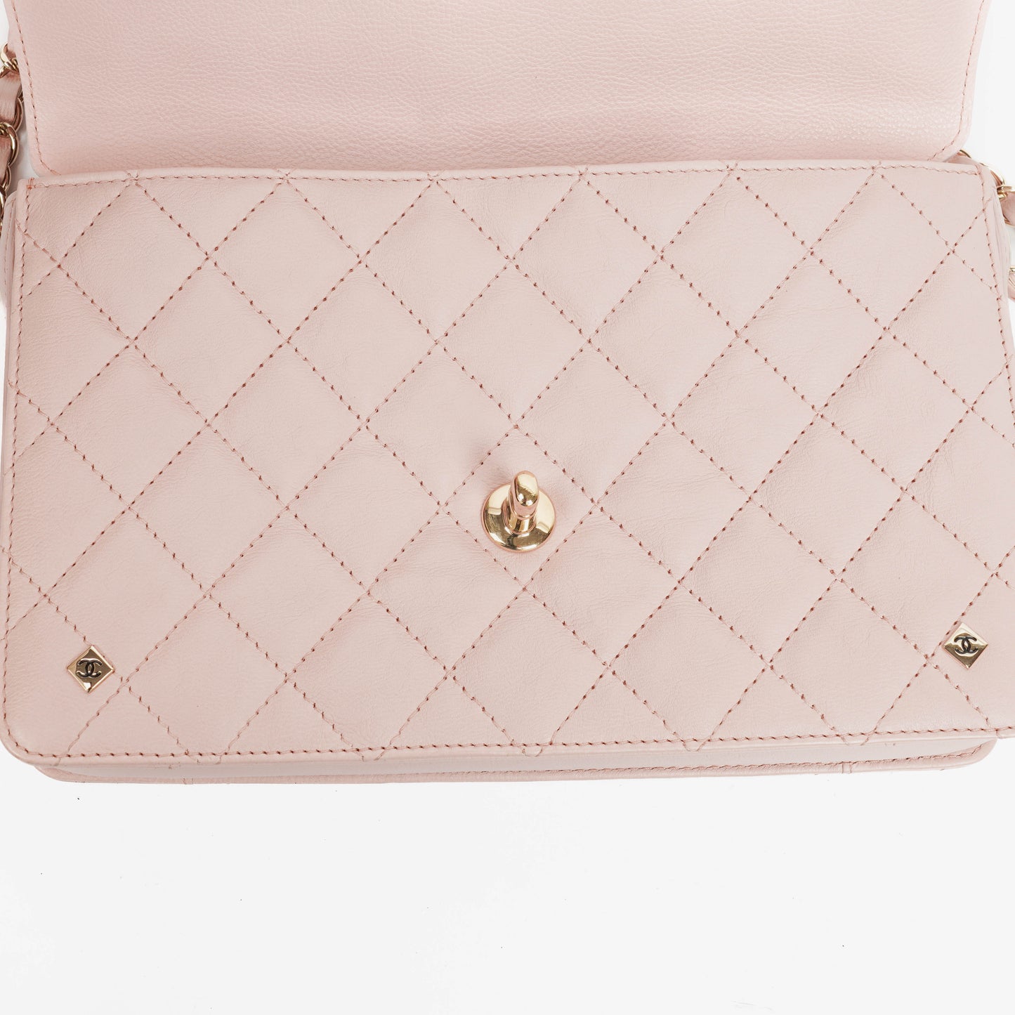 Chanel Light Pink Quilted Lambskin Flap Bag Champaigne Gold - Tone Hardware