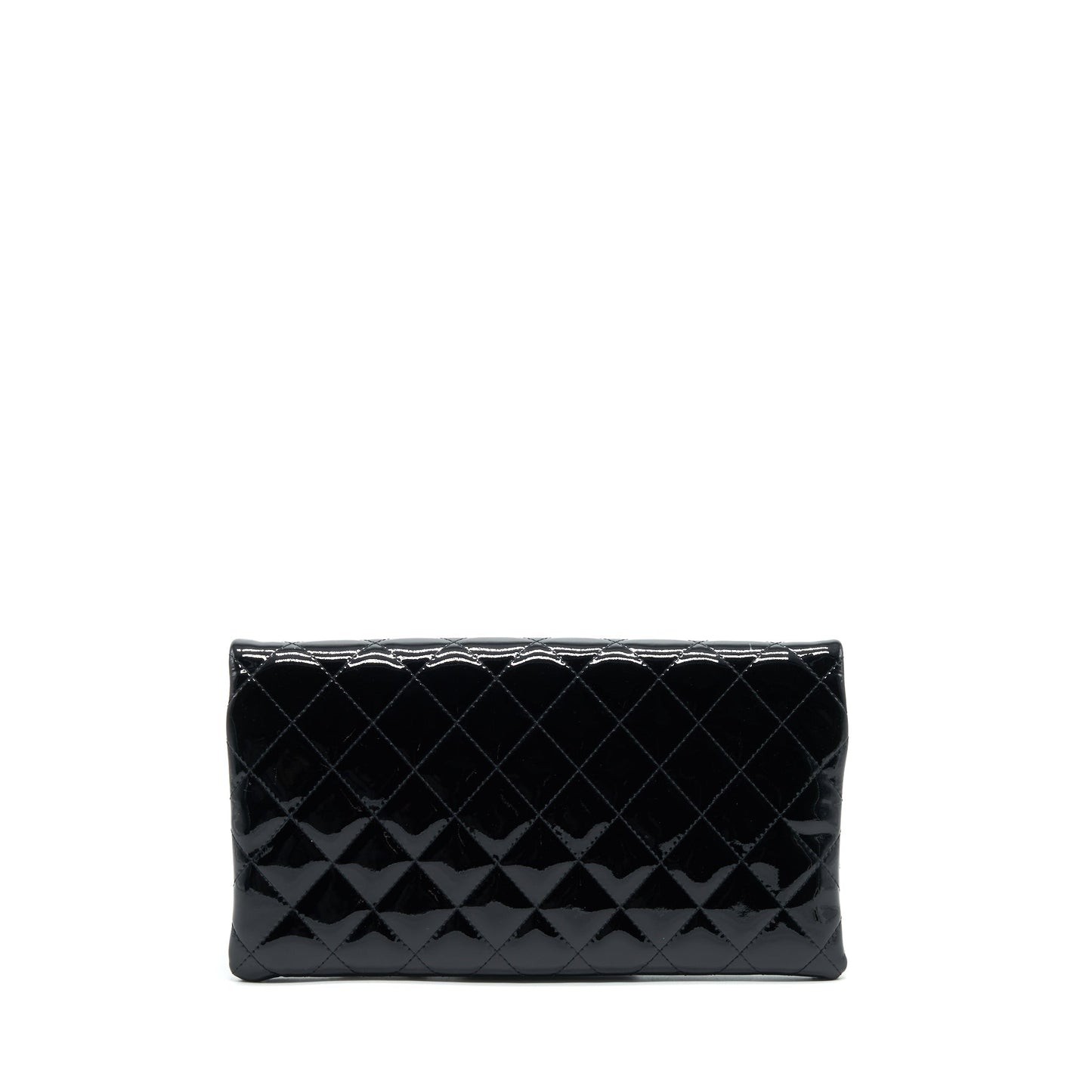 Chanel Fold Over Clutch Patent Leather Black