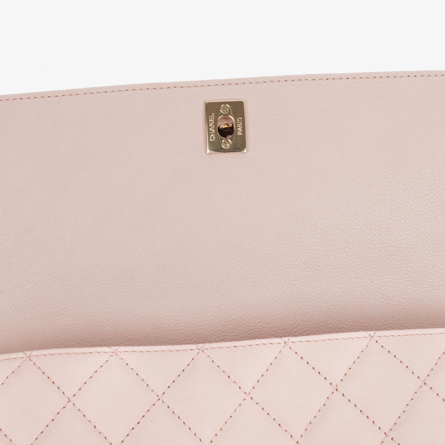 Chanel Light Pink Quilted Lambskin Flap Bag Champaigne Gold - Tone Hardware