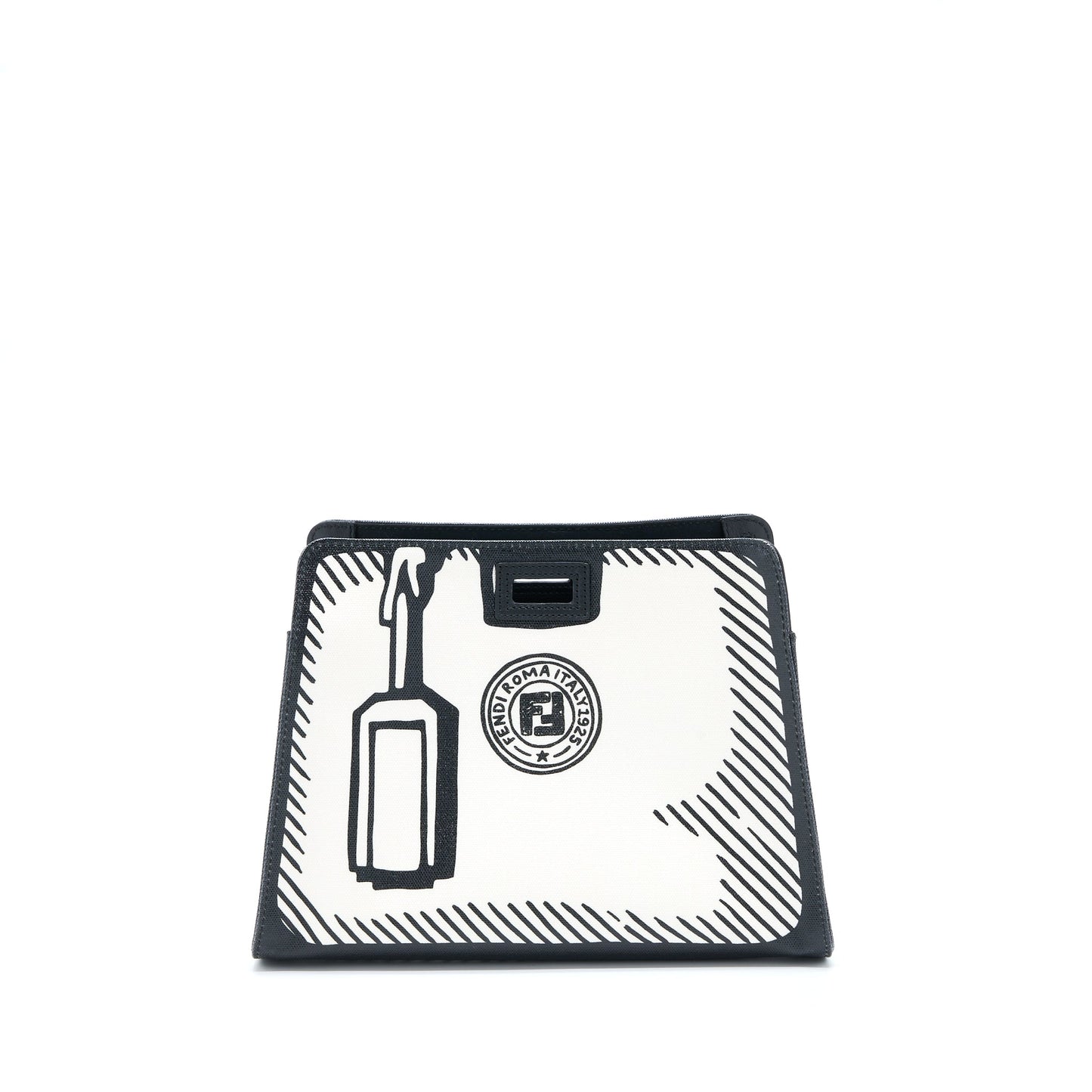 Fendi x Vides Coated Canvas Peekaboo Defender Cover White Black