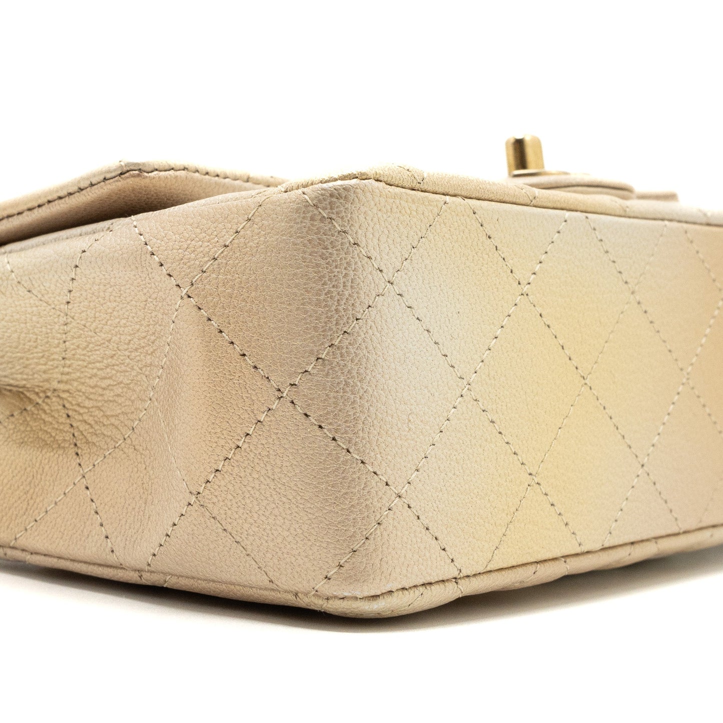 Chanel 22C mini Rectangular Flap Bag Goatskin Ombré Beige Brushed  (microchip)