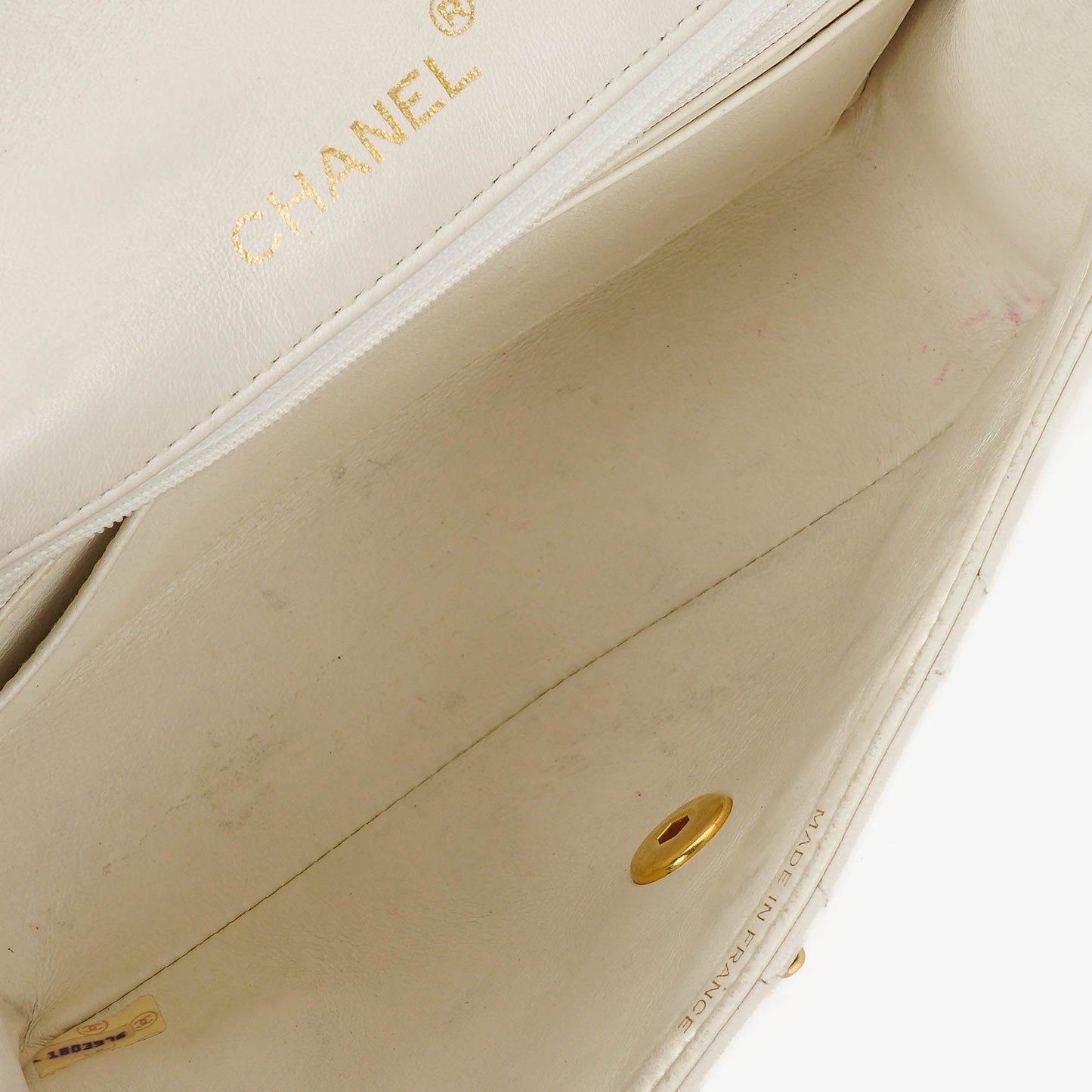 Chanel Diana White Quilted Lambskin  Small Flap Bag With 24K Gold-Plated Hardware