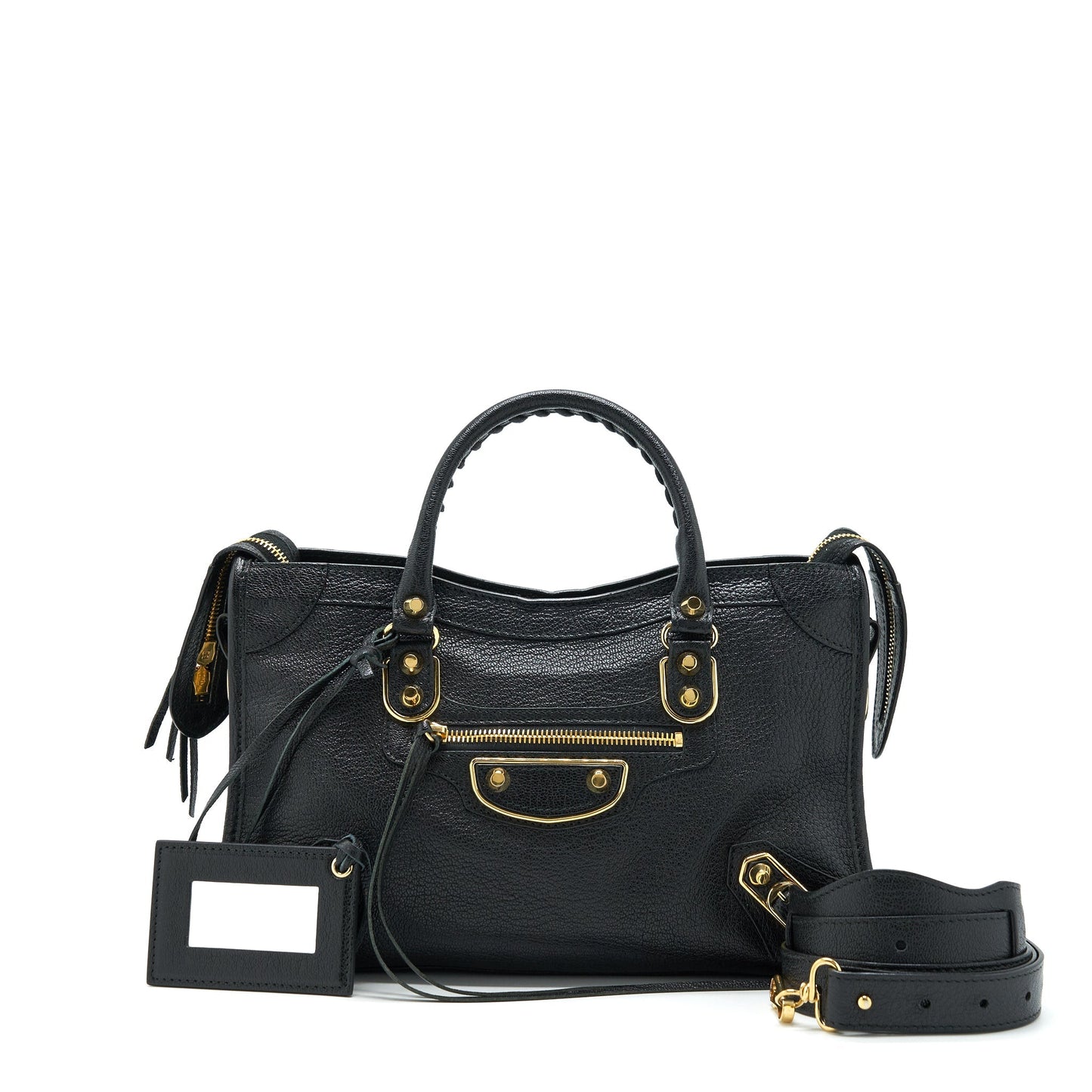 Balenciaga Metallic Edg City S Purse Black