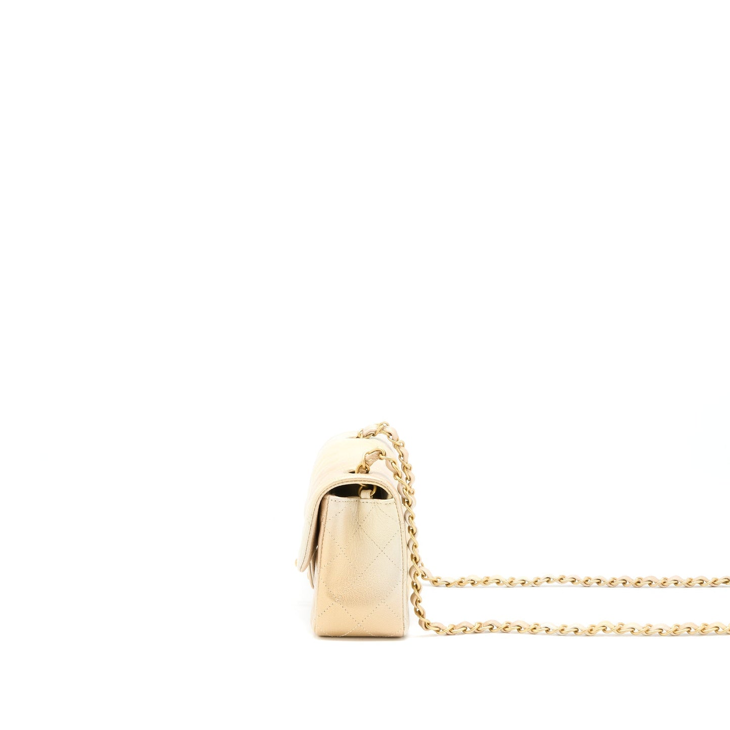 Chanel 22C MIni Rectangular Flag Bag Goatskin Ombre Beige Brushed  (Microchip)