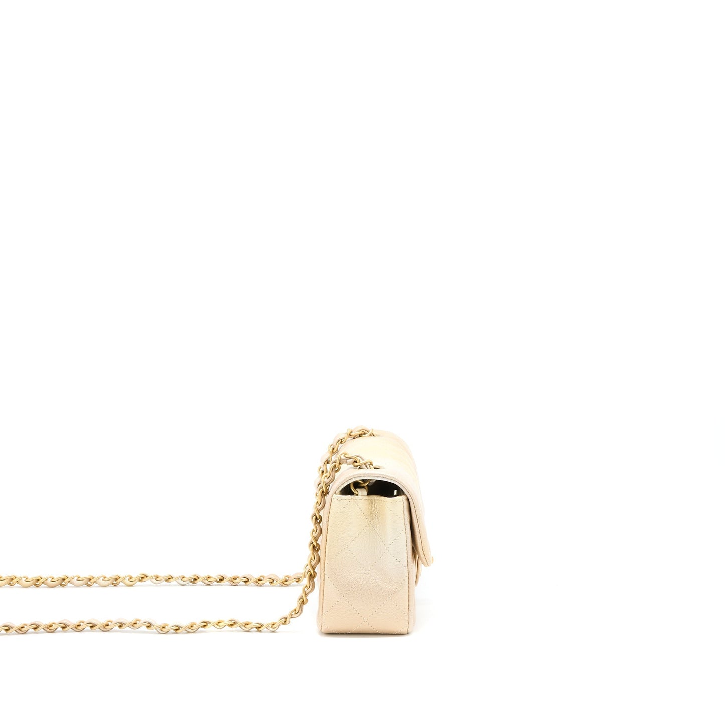 Chanel 22C MIni Rectangular Flag Bag Goatskin Ombre Beige Brushed  (Microchip)
