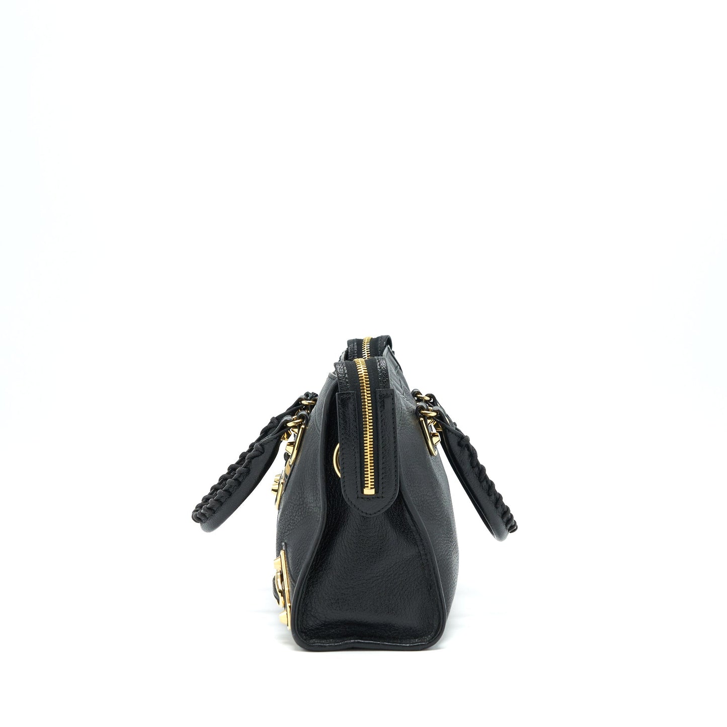 Balenciaga Metallic Edg City S Purse Black