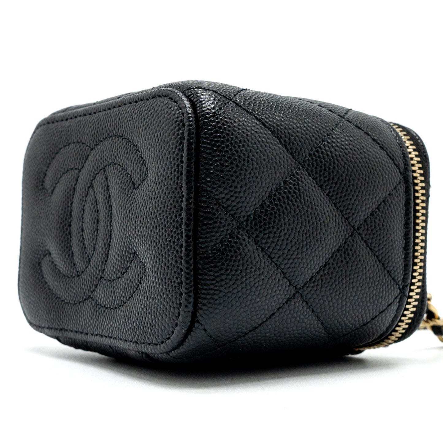 Chanel Mini Vanity with Chain Caviar Black L (Microchip)