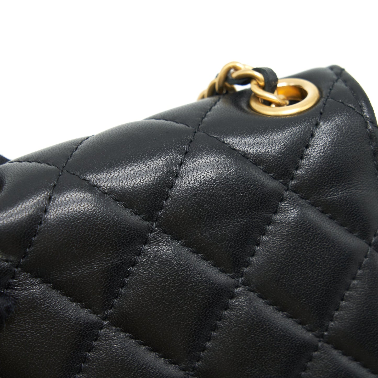 Chanel Pearl Crush Phone Case With Chain Lambskin Black