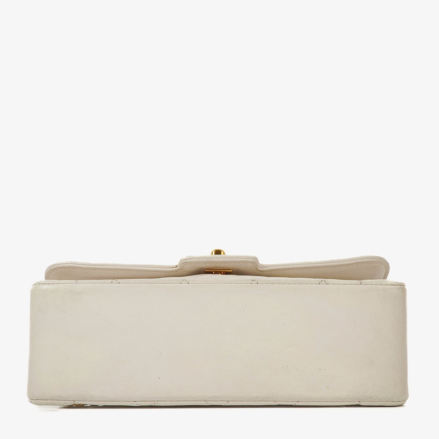 Chanel Diana White Quilted Lambskin  Small Flap Bag With 24K Gold-Plated Hardware