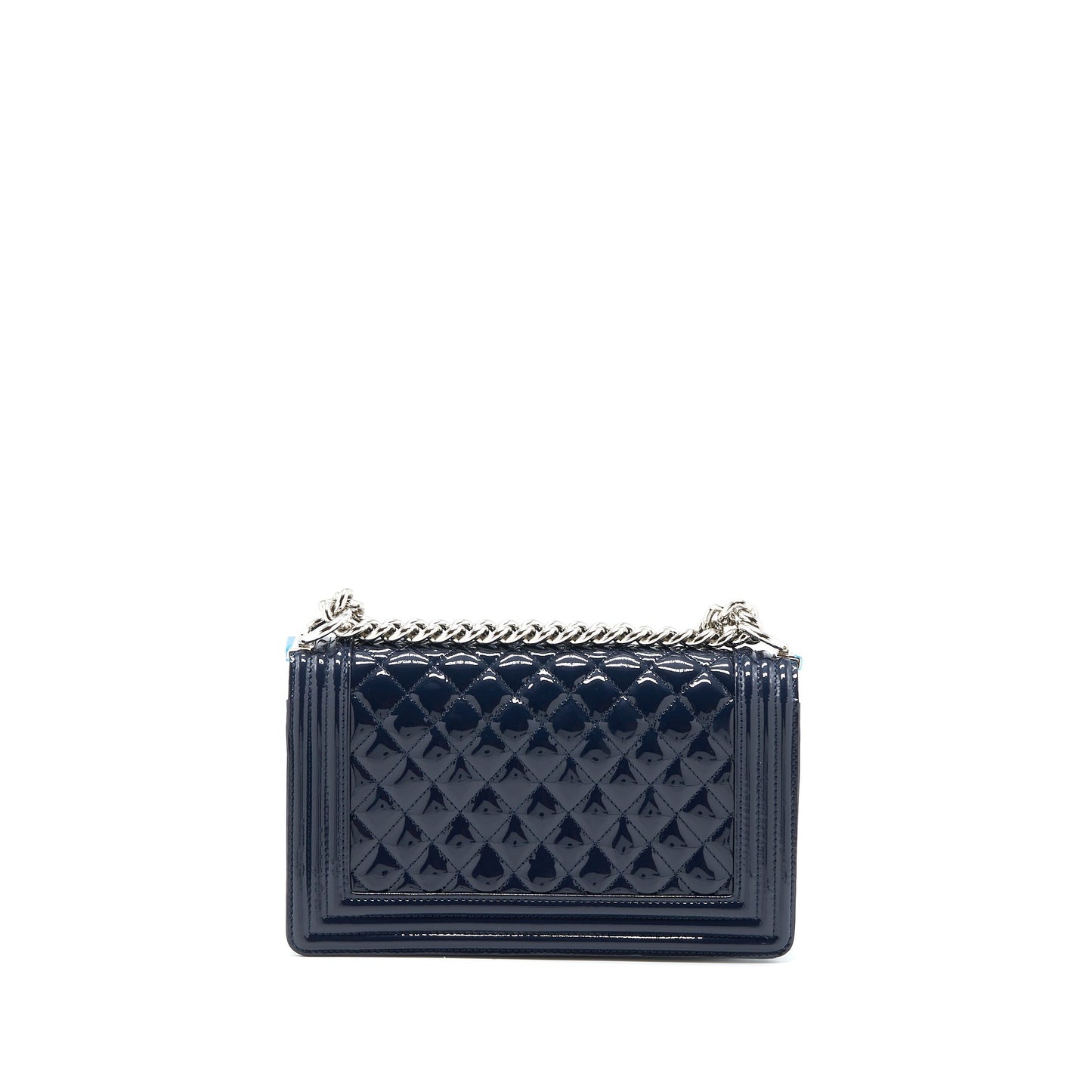 Chanel Medium Boy Bag Patent Navy