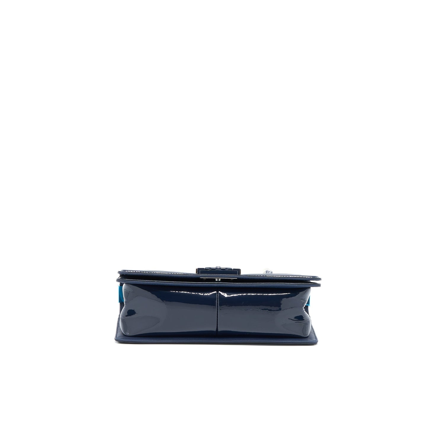 Chanel Medium Boy Bag Patent Navy