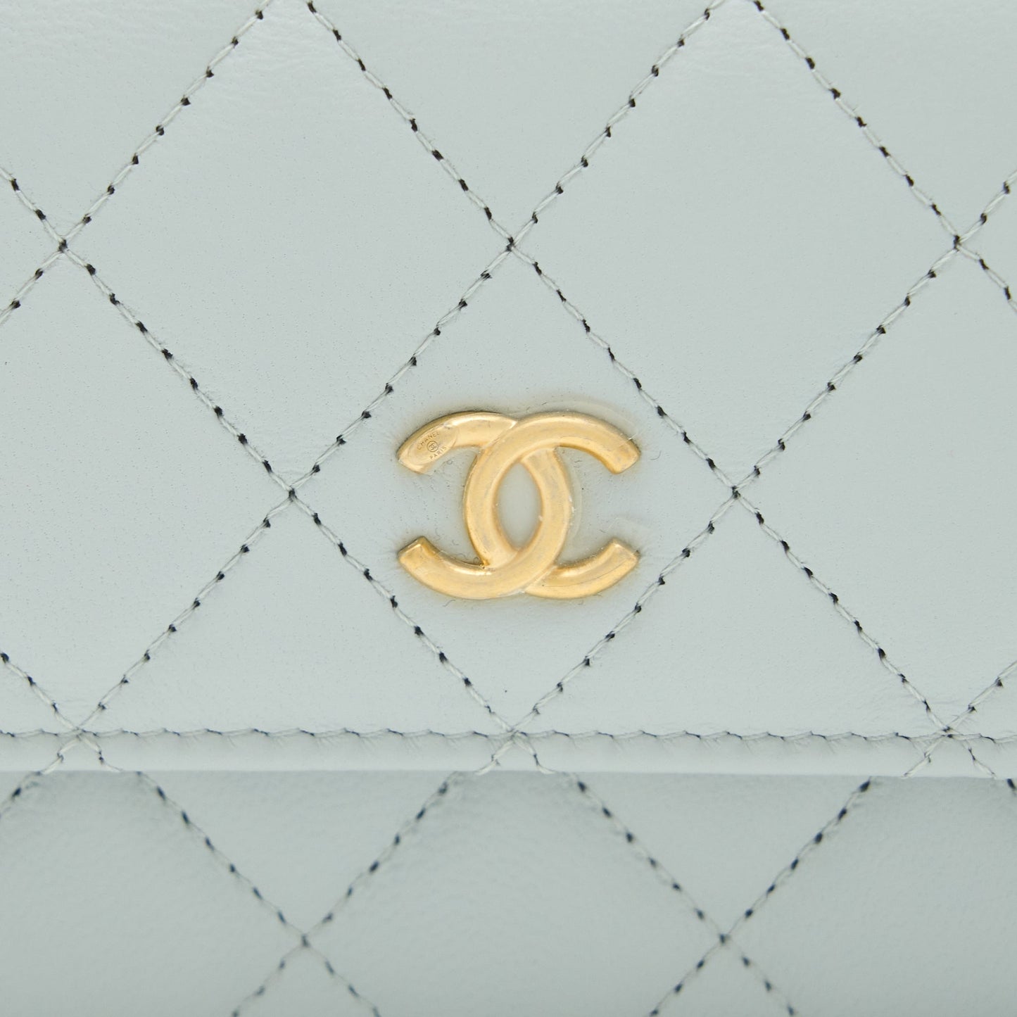 Chanel 23C Pearl Crush Mini Flap Bag Lambskin Light Grey Brushed  (Microchip)