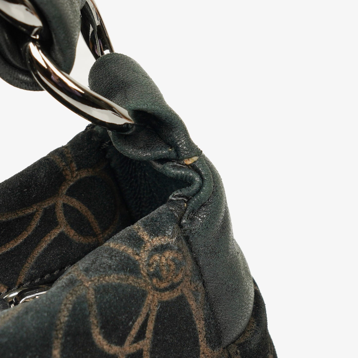 Chanel Camellia Chain Embossed Suede Shoulder Bag
