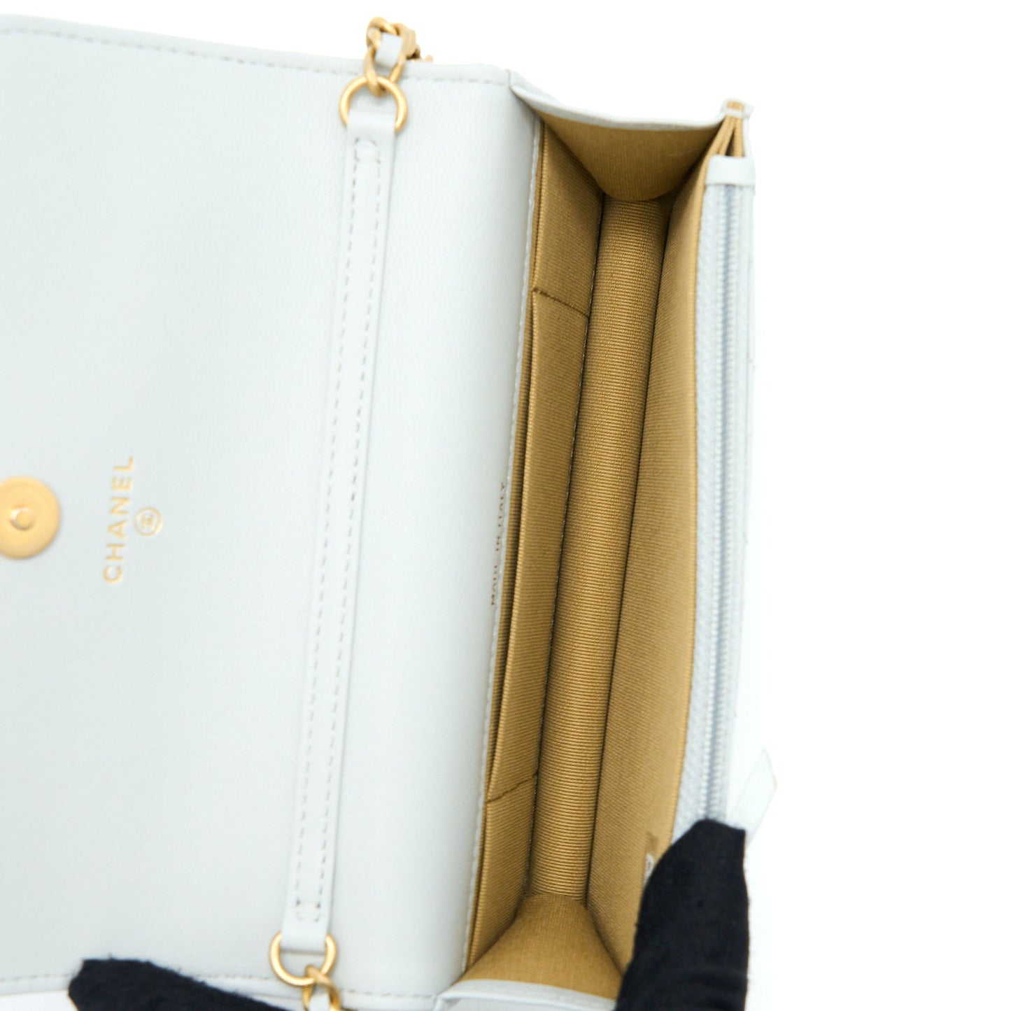 Chanel 23C Pearl Crush Mini Flap Bag Lambskin Light Grey Brushed  (Microchip)