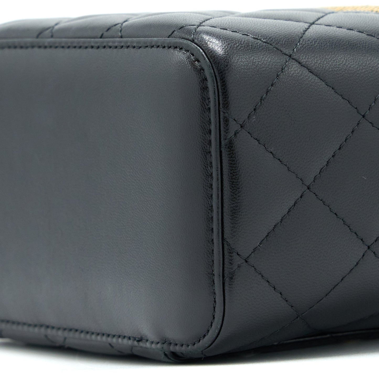 Chanel Long Vanity With Chain Lambskin Black L