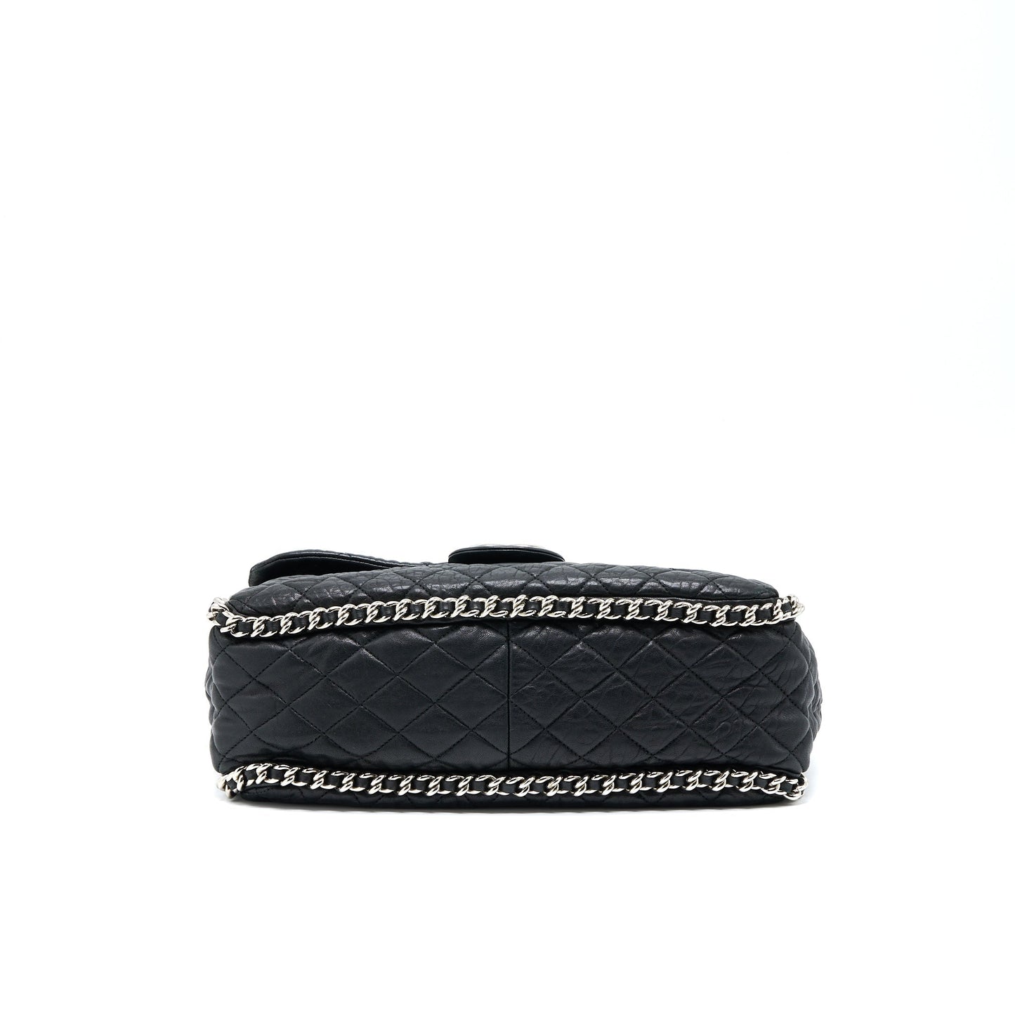 Chanel Quilted Chain Around MAXI Flap Bag Lambskin Black