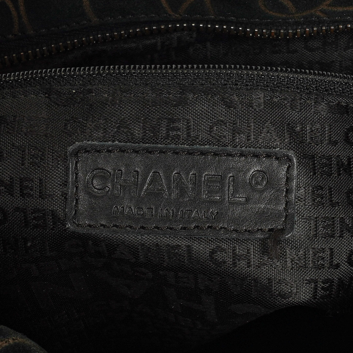 Chanel Camellia Chain Embossed Suede Shoulder Bag