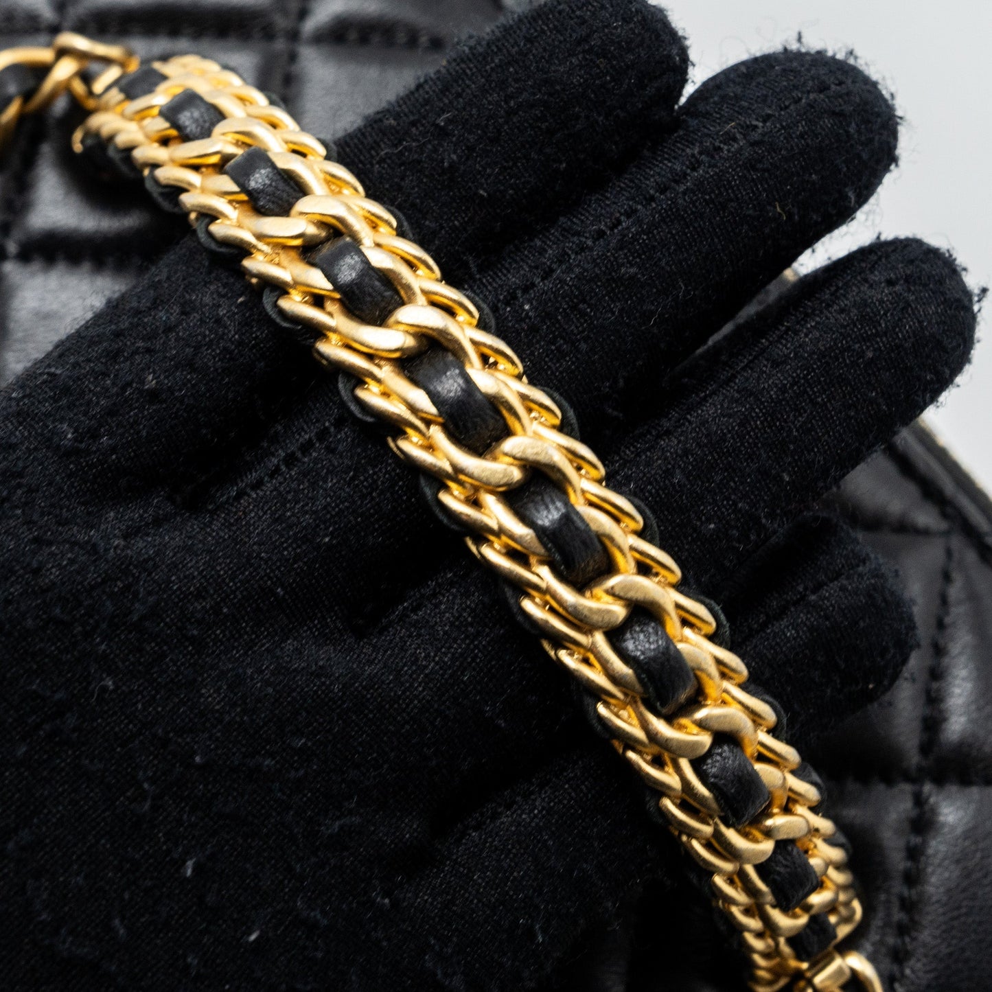 Chanel Top Handle Long Vanity Lambskin Black  (microchip)
