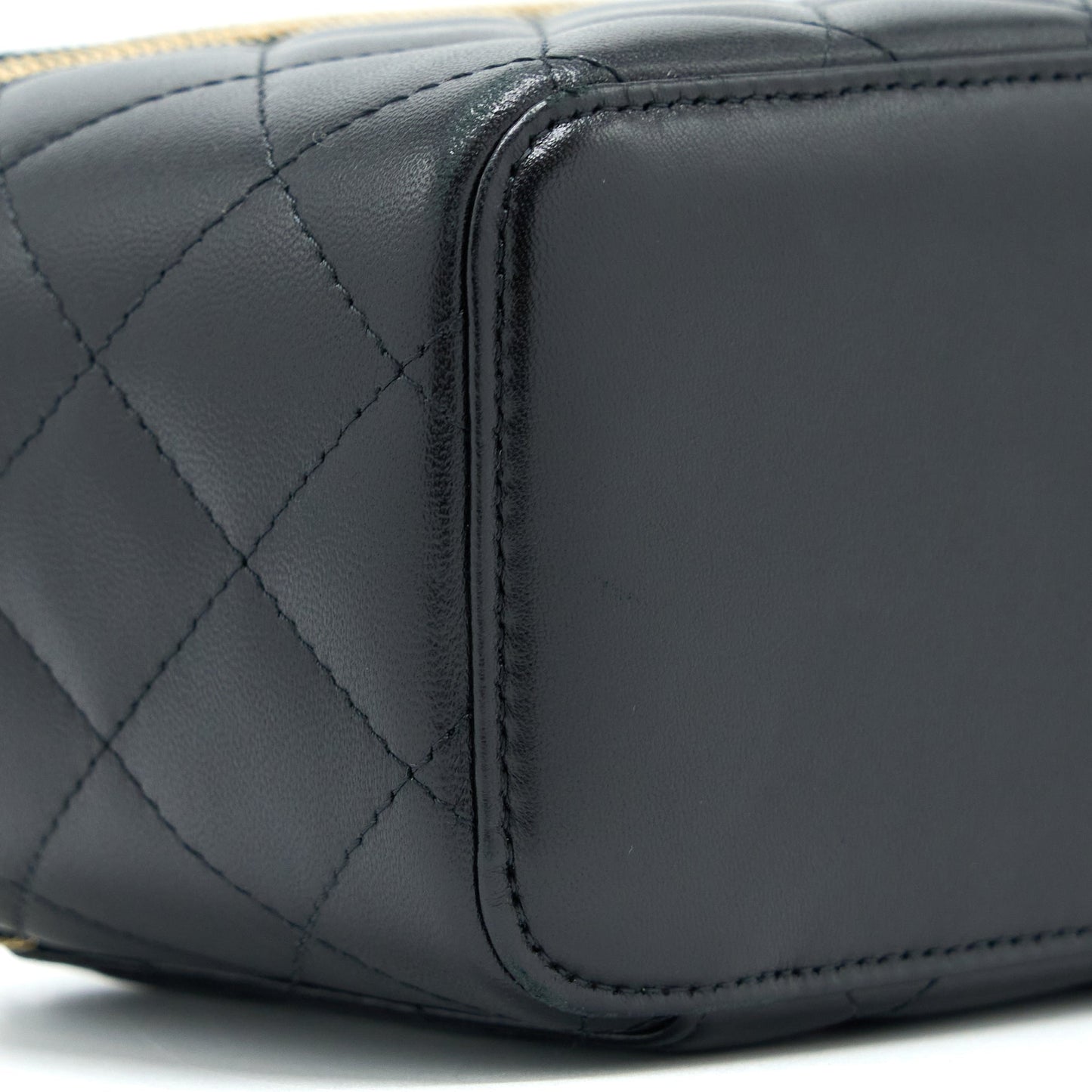 Chanel Long Vanity With Chain Lambskin Black L