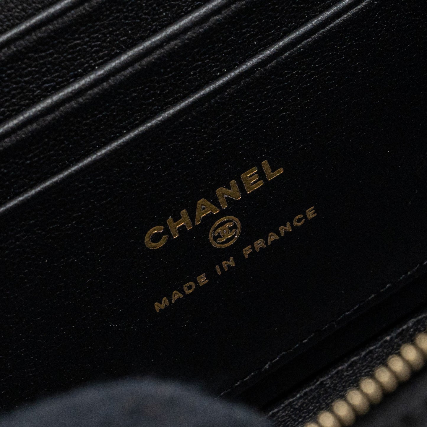 Chanel Top Handle Long Vanity Lambskin Black  (microchip)