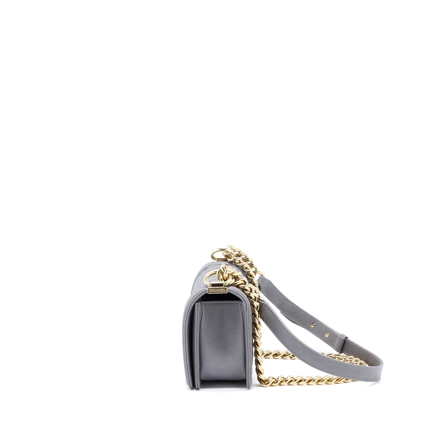 Chanel Small Boy Bag Caviar Grey L