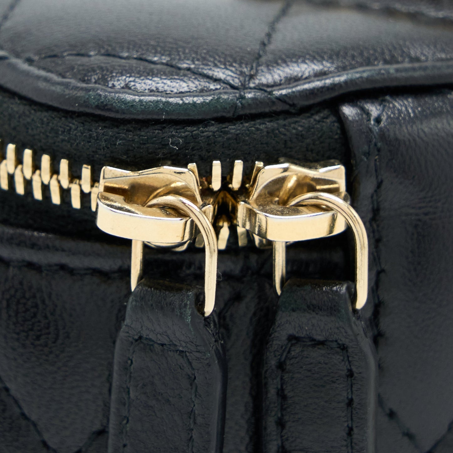 Chanel Long Vanity With Chain Lambskin Black L